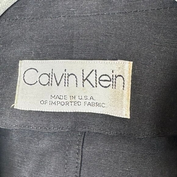 Calvin Klein Black Open-Front Blazer Womens 6 Lightweight Office Career Linen - Picture 3 of 10